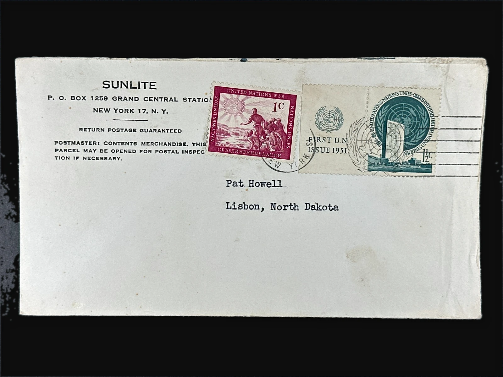 First issue on commercial mail