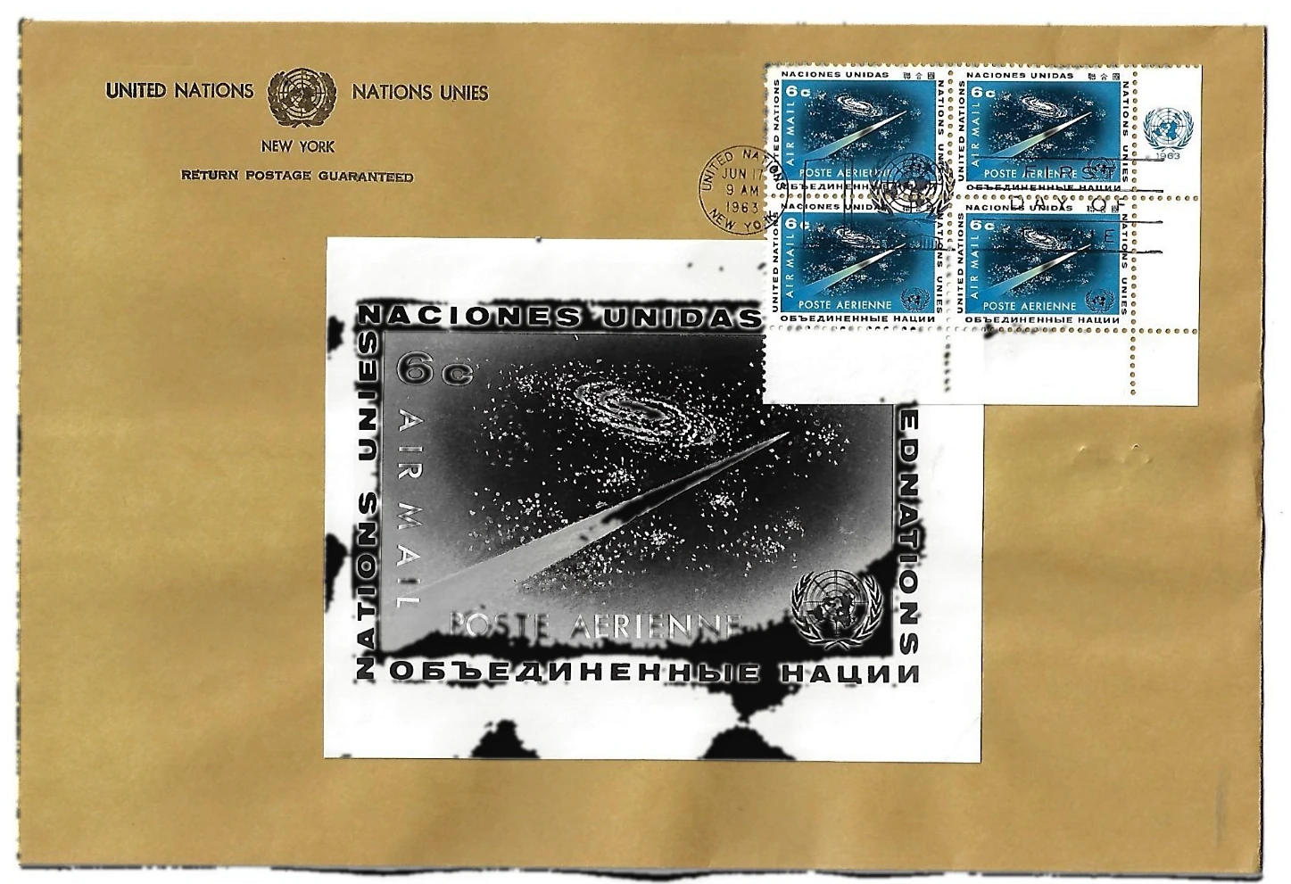 6¢ airmail, first day