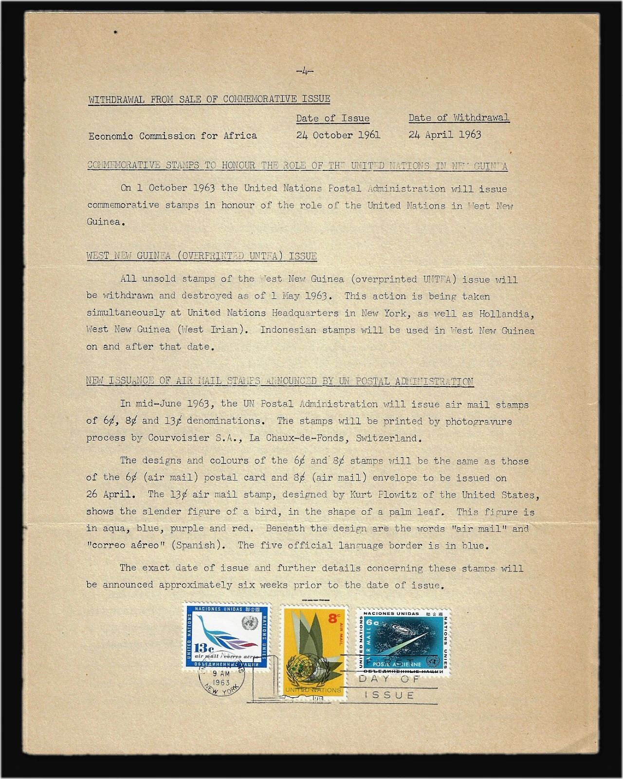Circular with airmail stamps
